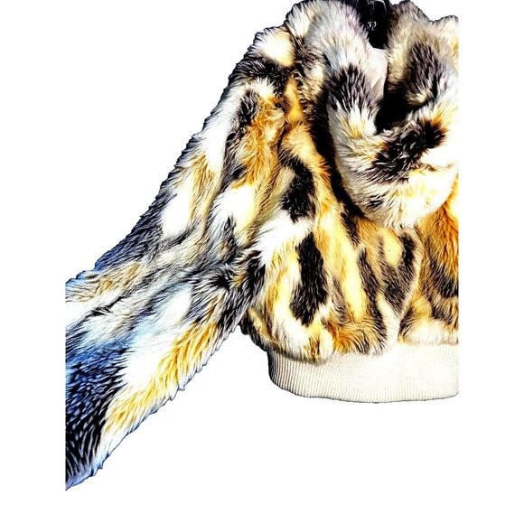 Autumn Trails Faux Fur Crop Zip Bomber Jacket Thick Coat w Hoodie Junior Size XL - Picture 7 of 12